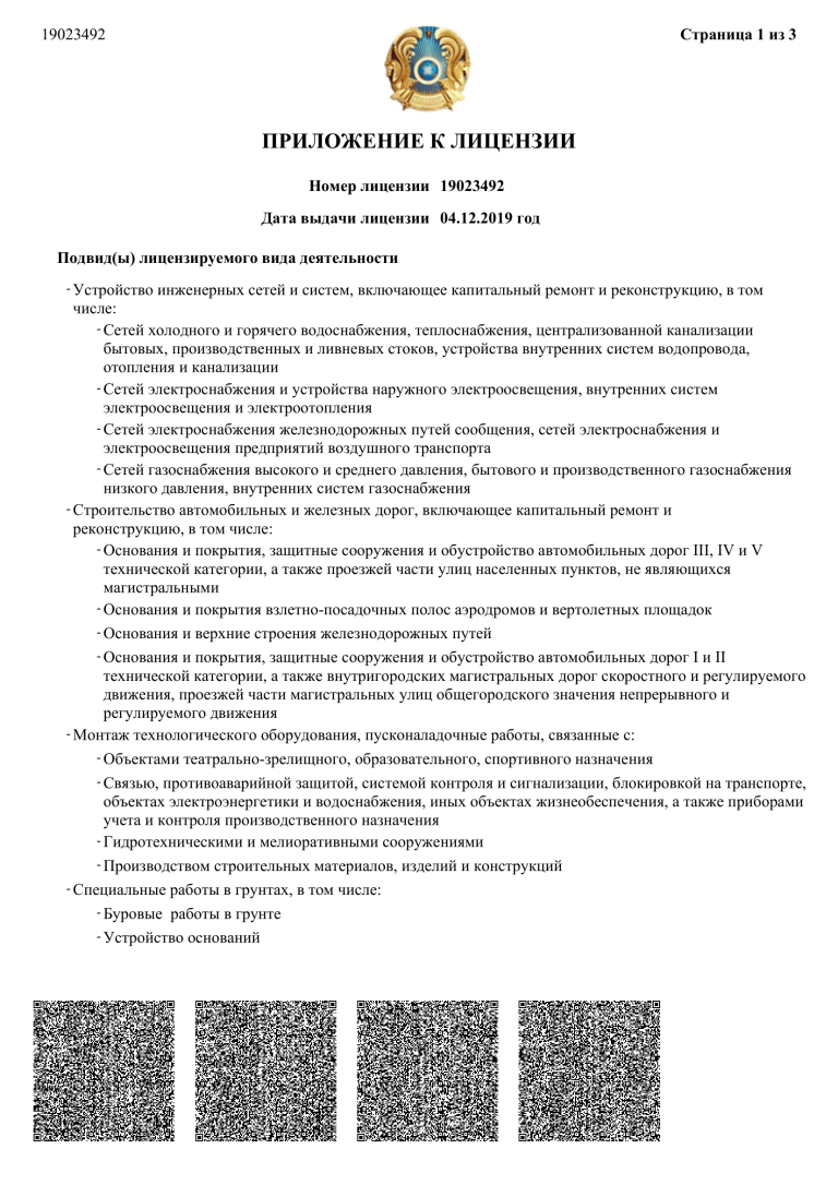 Лицензия 2 кат. смр (рус) TOO SES-2
